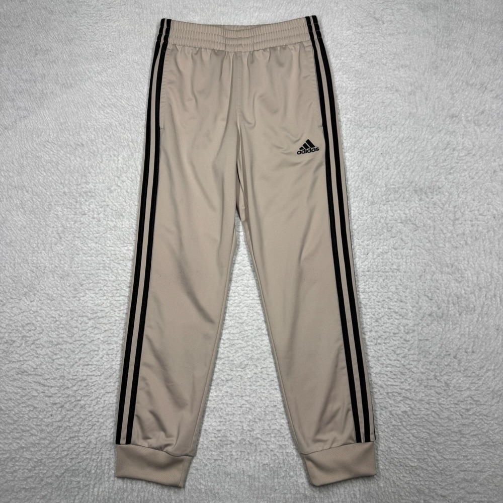 Adidas Joggers Natural Tan Tapered Athletic Sportswear Youth Boys Size M 10-12
